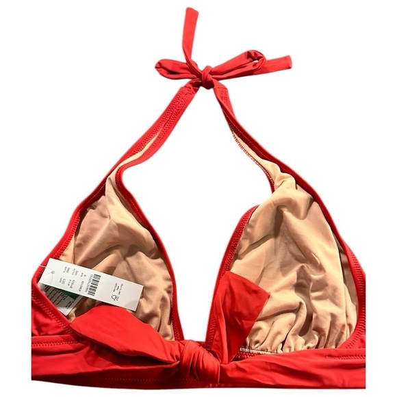 J. Crew Women's Halter Swim Top Red Medium New With Tags - Picture 7 of 9